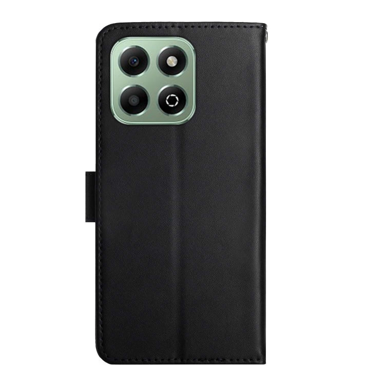For Honor 200 Smart Global HT02 Genuine Leather Fingerprint-proof Flip Phone Case(Black) - Honor Cases by PMC TechLife | Online Shopping South Africa | PMC TechLife | Buy Now Pay Later Mobicred