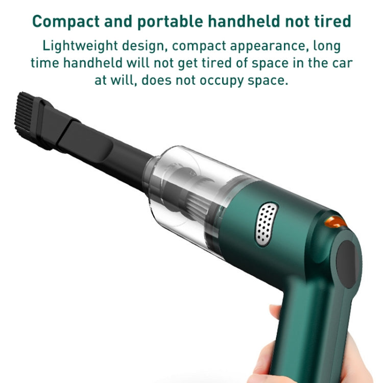 KBN-010 10000Pa Powerful Car Cordless Vacuum Cleaner Handheld Cleaning Tool, Spec:Deluxe Version(Dark Green) - Vacuum Cleaner by PMC TechLife | Online Shopping South Africa | PMC TechLife | Buy Now Pay Later Mobicred