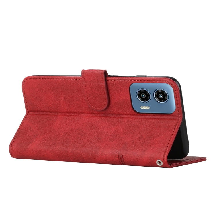 For Motorola Moto G Play 5G 2024/G 5G 2024 Stitching Calf Texture Buckle Leather Phone Case(Red) - Motorola Cases by PMC Jewellery | Online Shopping South Africa | PMC Jewellery | Buy Now Pay Later Mobicred
