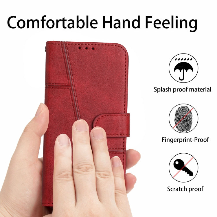 For Motorola Moto G Play 5G 2024/G 5G 2024 Stitching Calf Texture Buckle Leather Phone Case(Red) - Motorola Cases by PMC Jewellery | Online Shopping South Africa | PMC Jewellery | Buy Now Pay Later Mobicred