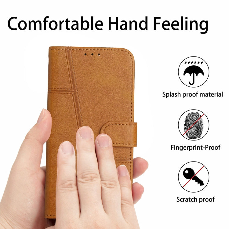 For Motorola Moto G Play 5G 2024/G 5G 2024 Stitching Calf Texture Buckle Leather Phone Case(Yellow) - Motorola Cases by PMC Jewellery | Online Shopping South Africa | PMC Jewellery | Buy Now Pay Later Mobicred