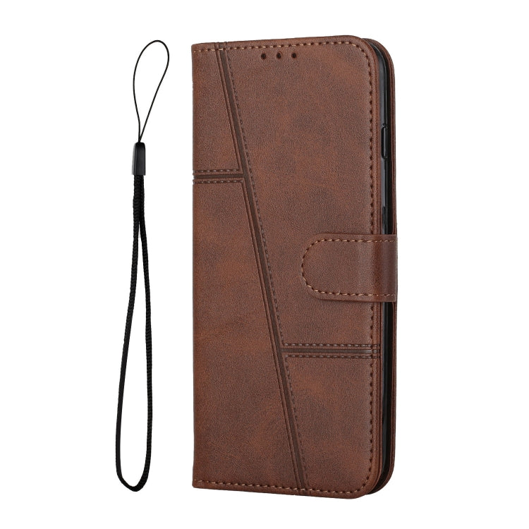 For Motorola Edge 2024 Stitching Calf Texture Buckle Leather Phone Case(Brown) - Motorola Cases by PMC Jewellery | Online Shopping South Africa | PMC Jewellery | Buy Now Pay Later Mobicred