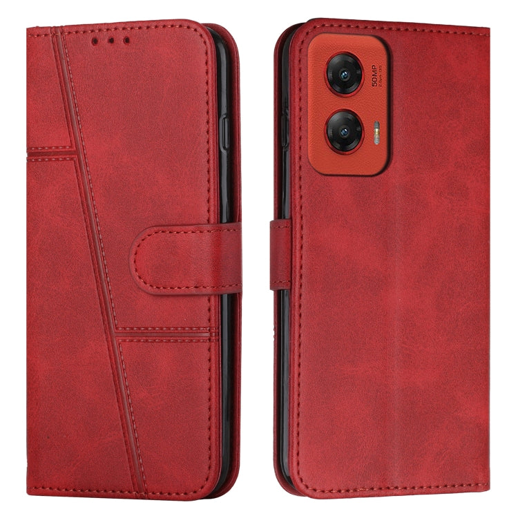 For Motorola Moto G Stylus 5G 2024 Stitching Calf Texture Buckle Leather Phone Case(Red) - Motorola Cases by PMC Jewellery | Online Shopping South Africa | PMC Jewellery | Buy Now Pay Later Mobicred
