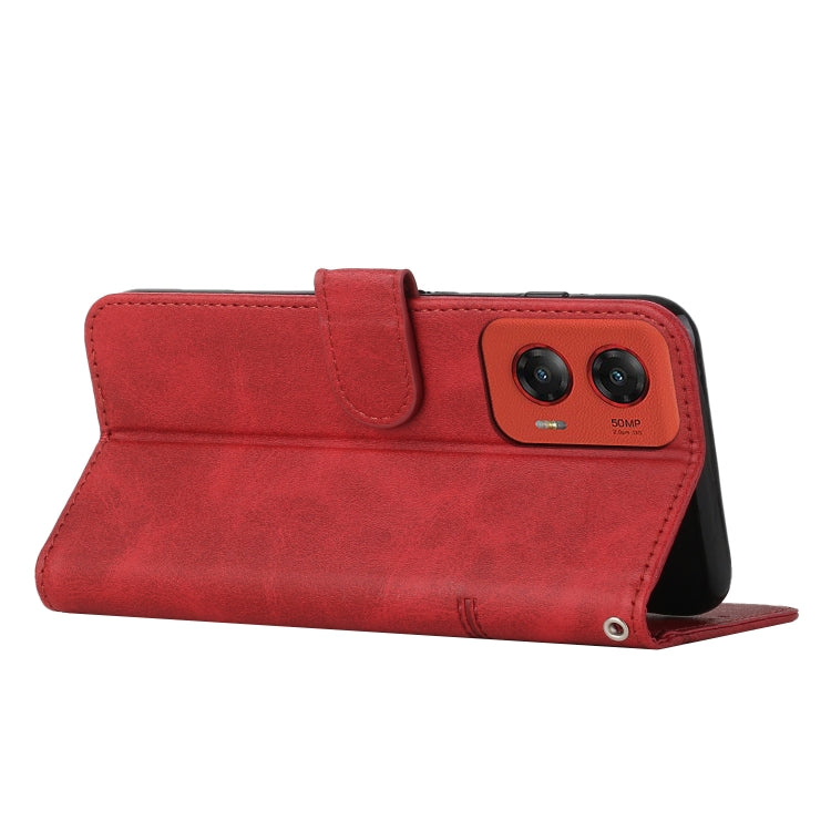 For Motorola Moto G Stylus 5G 2024 Stitching Calf Texture Buckle Leather Phone Case(Red) - Motorola Cases by PMC Jewellery | Online Shopping South Africa | PMC Jewellery | Buy Now Pay Later Mobicred