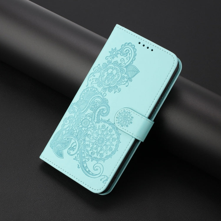 For Motorola Edge 5G 2024 Datura Flower Embossed Flip Leather Phone Case(Light Blue) - Motorola Cases by PMC Jewellery | Online Shopping South Africa | PMC Jewellery | Buy Now Pay Later Mobicred