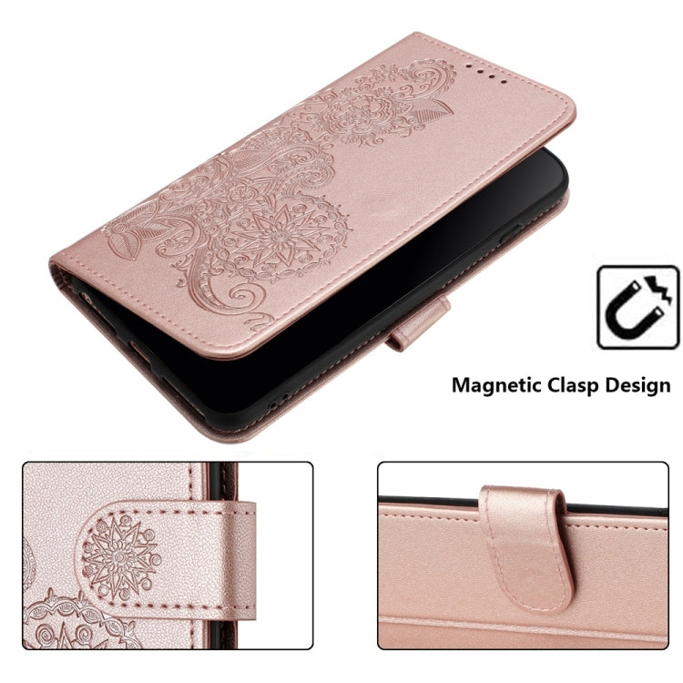 For Motorola Edge 5G 2024 Datura Flower Embossed Flip Leather Phone Case(Rose Gold) - Motorola Cases by PMC Jewellery | Online Shopping South Africa | PMC Jewellery | Buy Now Pay Later Mobicred