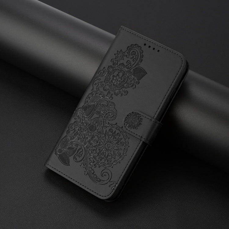 For Motorola Moto G Power 5G 2024 Datura Flower Embossed Flip Leather Phone Case(Black) - Motorola Cases by PMC Jewellery | Online Shopping South Africa | PMC Jewellery | Buy Now Pay Later Mobicred