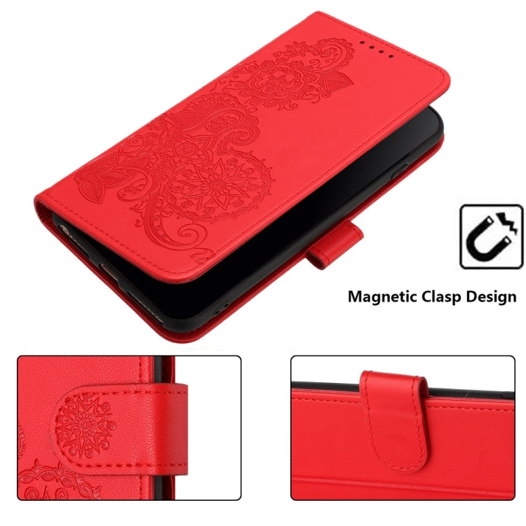 For Motorola Moto G Stylus 5G 2024 Datura Flower Embossed Flip Leather Phone Case(Red) - Motorola Cases by PMC Jewellery | Online Shopping South Africa | PMC Jewellery | Buy Now Pay Later Mobicred