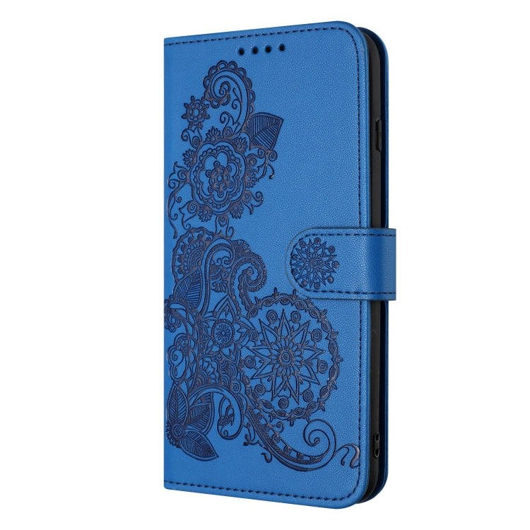 For Realme C53 Datura Flower Embossed Flip Leather Phone Case(Blue) - Realme Cases by PMC TechLife | Online Shopping South Africa | PMC TechLife | Buy Now Pay Later Mobicred