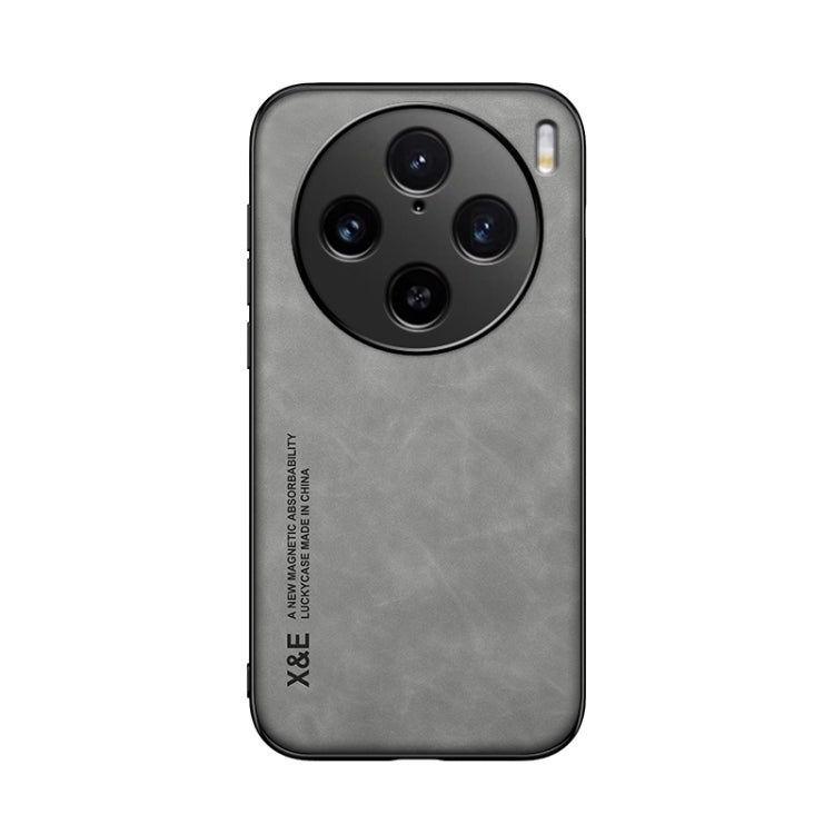 For vivo X100 Pro Skin Feel Magnetic Leather Back Phone Case(Light Grey) - free shipping - PMC TechLife - Order now!