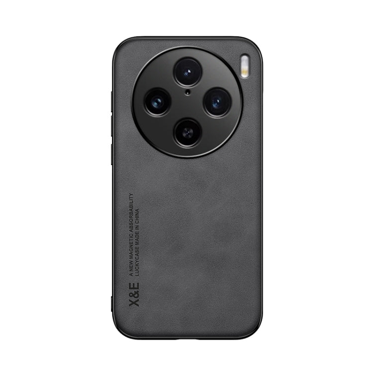 For vivo X100 Pro Skin Feel Magnetic Leather Back Phone Case(Dark Grey) - free shipping - PMC TechLife - Order now!