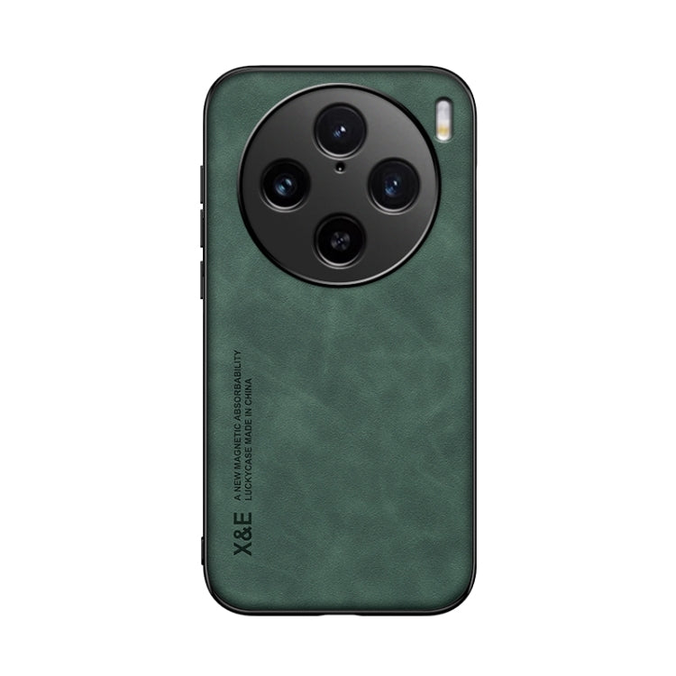 For vivo X100 Pro Skin Feel Magnetic Leather Back Phone Case(Green) - X100 Pro Cases by PMC TechLife | Online Shopping South Africa | PMC TechLife