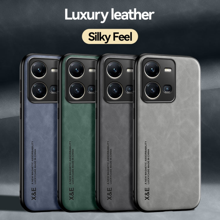 For vivo X100 Pro Skin Feel Magnetic Leather Back Phone Case(Light Grey) - free shipping - PMC TechLife - Order now!