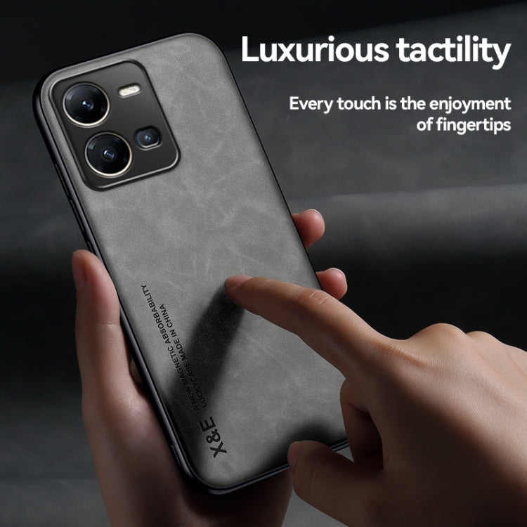 For vivo iQOO 12 Pro Skin Feel Magnetic Leather Back Phone Case(Blue) - iQOO 12 Pro Cases by PMC TechLife | Online Shopping South Africa | PMC TechLife