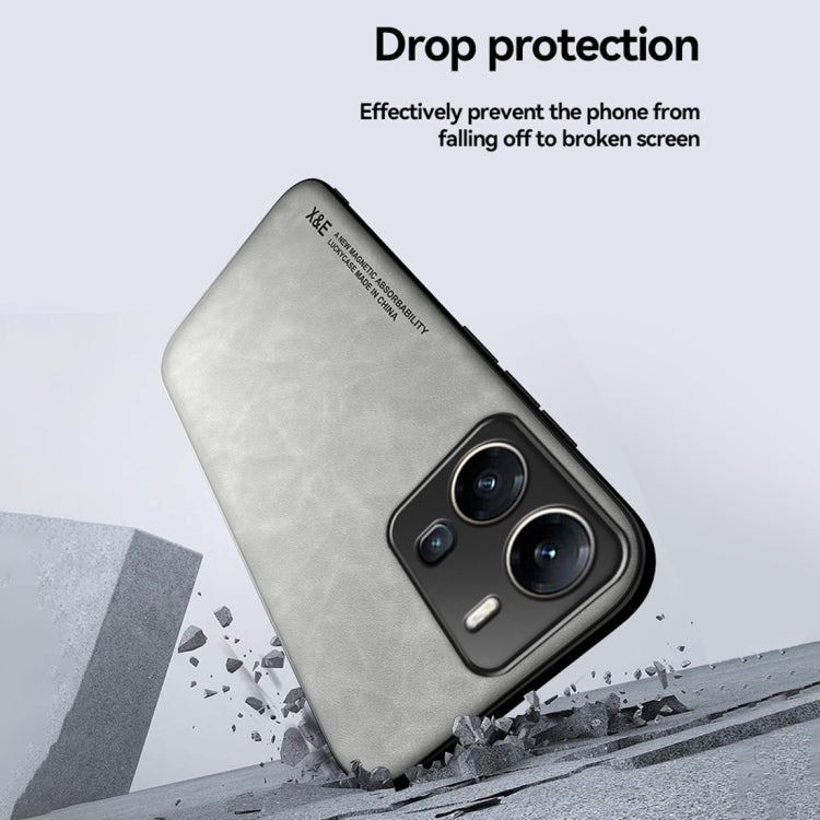 For vivo X100 Pro Skin Feel Magnetic Leather Back Phone Case(Dark Grey) - free shipping - PMC TechLife - Order now!