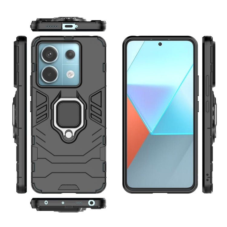 For Xiaomi Redmi Note 13 Pro Shockproof PC + TPU Holder Phone Case(Black) - Xiaomi Cases by PMC TechLife | Online Shopping South Africa | PMC TechLife | Buy Now Pay Later Mobicred