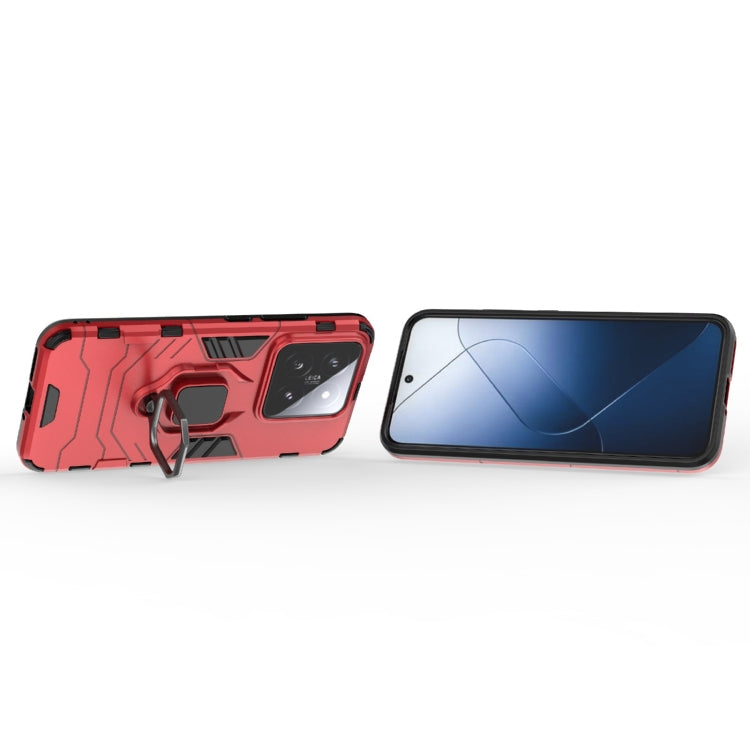 For Xiaomi 14 Shockproof PC + TPU Holder Phone Case(Red) - 14 Cases by PMC TechLife | Online Shopping South Africa | PMC TechLife | Buy Now Pay Later Mobicred