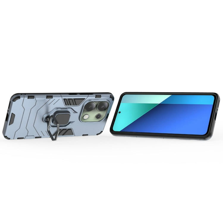 For Xiaomi Redmi Note 13 4G Shockproof PC + TPU Holder Phone Case(Navy Blue) - Note 13 Cases by PMC TechLife | Online Shopping South Africa | PMC TechLife | Buy Now Pay Later Mobicred