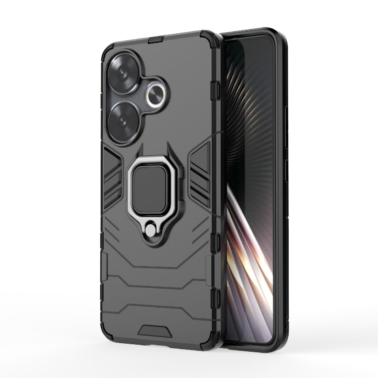 For Xiaomi Redmi Turbo 3 Shockproof PC + TPU Holder Phone Case(Black) - Xiaomi Cases by PMC TechLife | Online Shopping South Africa | PMC TechLife | Buy Now Pay Later Mobicred