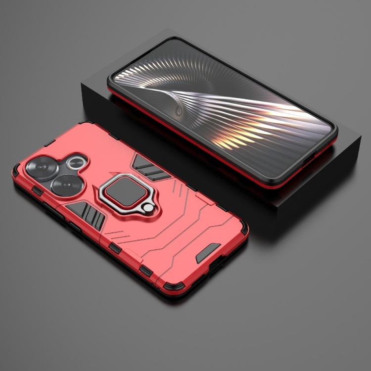 For Xiaomi Redmi Turbo 3 Shockproof PC + TPU Holder Phone Case(Red) - Xiaomi Cases by PMC TechLife | Online Shopping South Africa | PMC TechLife | Buy Now Pay Later Mobicred