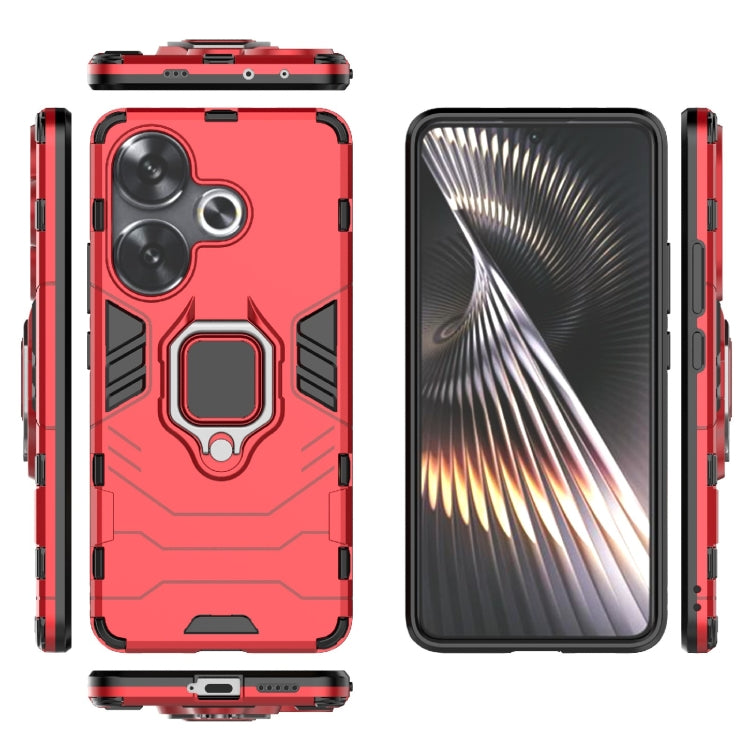 For Xiaomi Redmi Turbo 3 Shockproof PC + TPU Holder Phone Case(Red) - Xiaomi Cases by PMC TechLife | Online Shopping South Africa | PMC TechLife | Buy Now Pay Later Mobicred