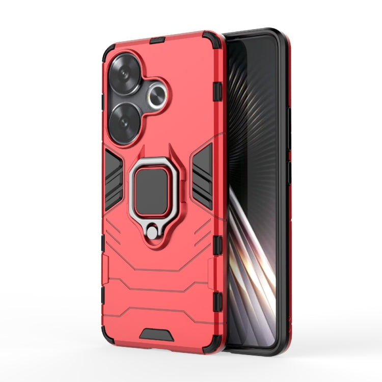 For Xiaomi Poco F6 Shockproof PC + TPU Holder Phone Case(Red) - Xiaomi Cases by PMC TechLife | Online Shopping South Africa | PMC TechLife | Buy Now Pay Later Mobicred
