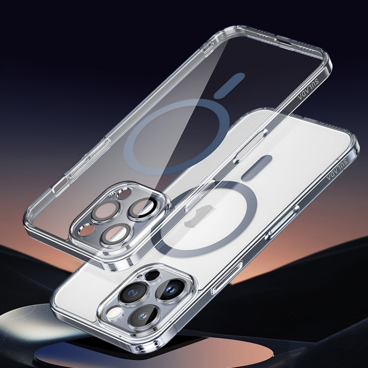 For iPhone 16 Pro Max SULADA Jingpin Series MagSafe All-inclusive Lens Electroplated TPU Phone Case(Transparent Blue) - free shipping - PMC Jewellery - Order now!