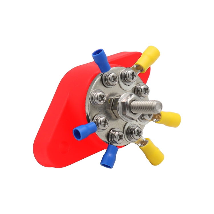 CP-4102 5/16 inch M8 RV Yacht 8-way Terminal Stud with 2pcs M5x20 Screws + Terminals(Black + Red) - Booster Cable & Clip by PMC TechLife | Online Shopping South Africa | PMC TechLife | Buy Now Pay Later Mobicred