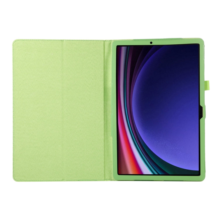 For Samsung Galaxy Tab S9 Ultra Litchi Texture Leather Tablet Case with Holder(Green) - free shipping - PMC Jewellery - Order now!