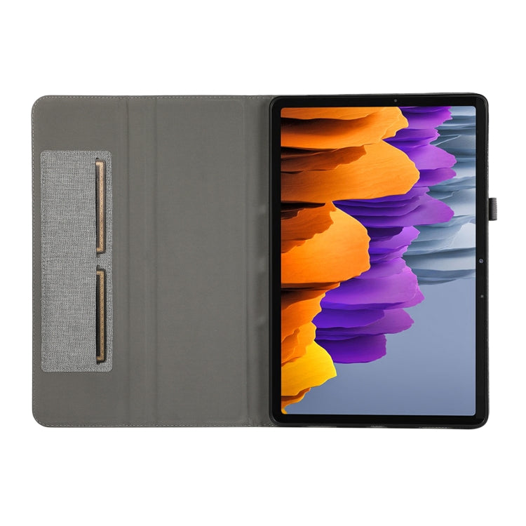 For Samsung Galaxy Tab S10 FE / S9 FE Fabric Texture Horizontal Flip Leather Tablet Case(Grey) - Other Galaxy Tab PC by PMC Jewellery | Online Shopping South Africa | PMC Jewellery | Buy Now Pay Later Mobicred