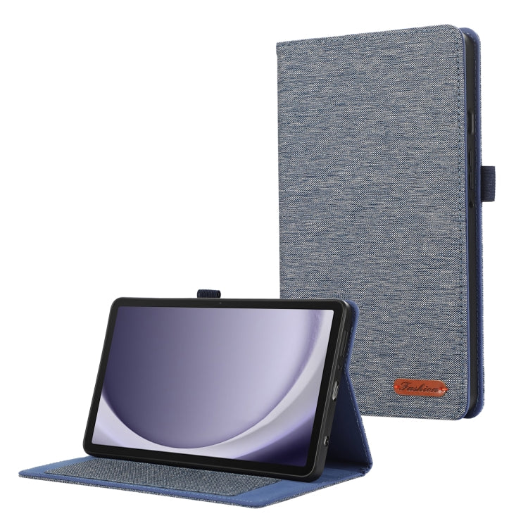 For Samsung Galaxy Tab A9+ Horizontal Flip TPU + Fabric PU Leather Tablet Case(Dark Blue) - Galaxy Tab A9+ by PMC TechLife | Online Shopping South Africa | PMC TechLife