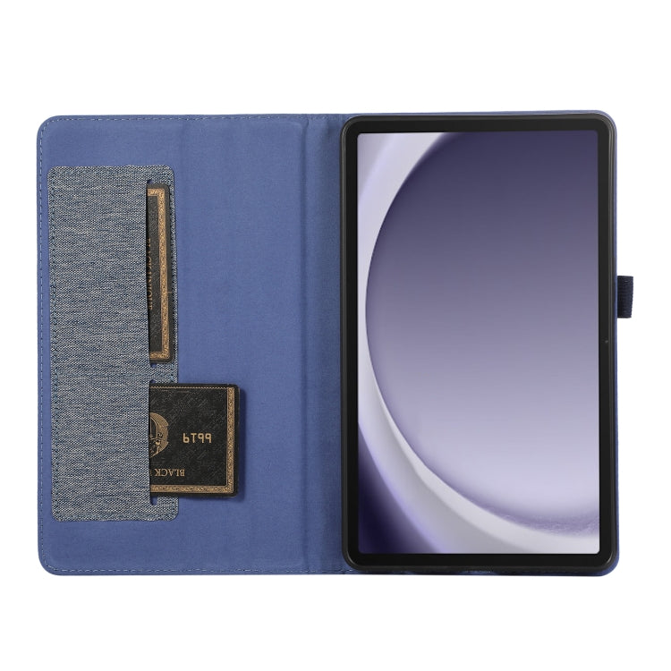 For Samsung Galaxy Tab A9+ Horizontal Flip TPU + Fabric PU Leather Tablet Case(Dark Blue) - Galaxy Tab A9+ by PMC TechLife | Online Shopping South Africa | PMC TechLife