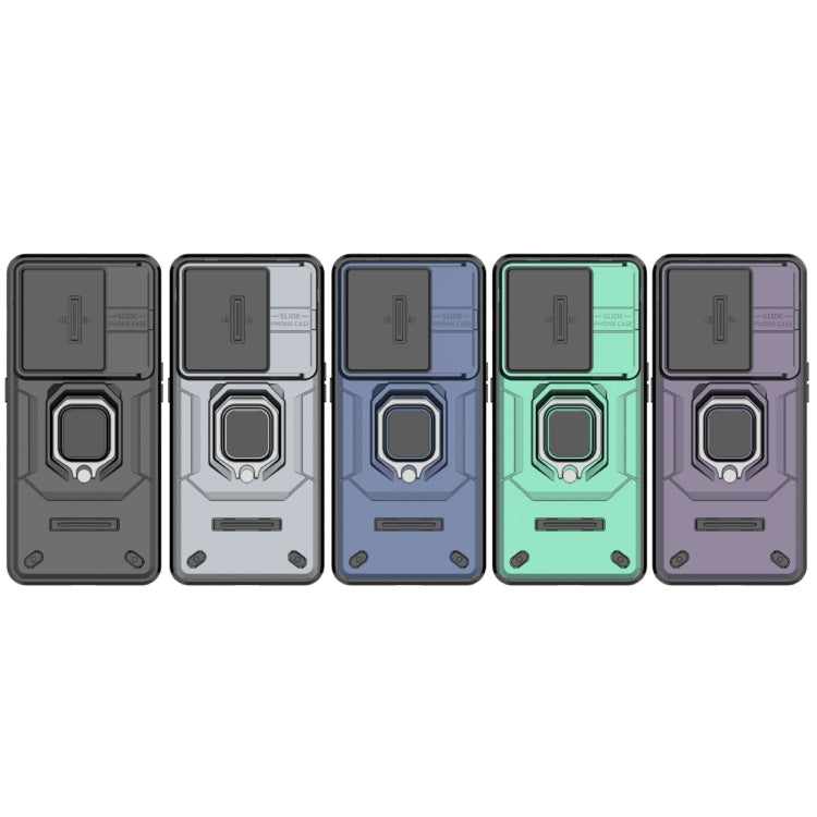 For OnePlus 11 5G Sliding Camshield TPU + PC Shockproof Phone Case with Holder(Grey) - free shipping - PMC TechLife - Order now!