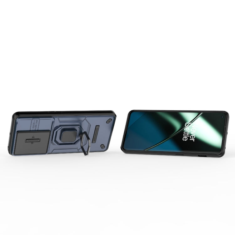 For OnePlus 11 5G Sliding Camshield TPU + PC Shockproof Phone Case with Holder(Blue) - free shipping - PMC TechLife - Order now!