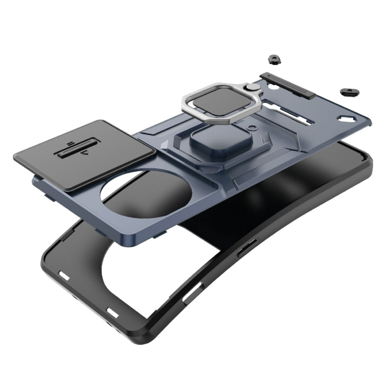 For OnePlus 11R 5G Sliding Camshield TPU + PC Shockproof Phone Case with Holder(Blue) - OnePlus Cases by PMC TechLife | Online Shopping South Africa | PMC TechLife