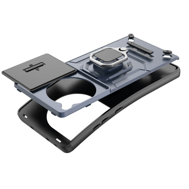 For OnePlus ACE 3 5G Sliding Camshield TPU + PC Shockproof Phone Case with Holder(Green) - OnePlus Cases by PMC TechLife | Online Shopping South Africa | PMC TechLife | Buy Now Pay Later Mobicred