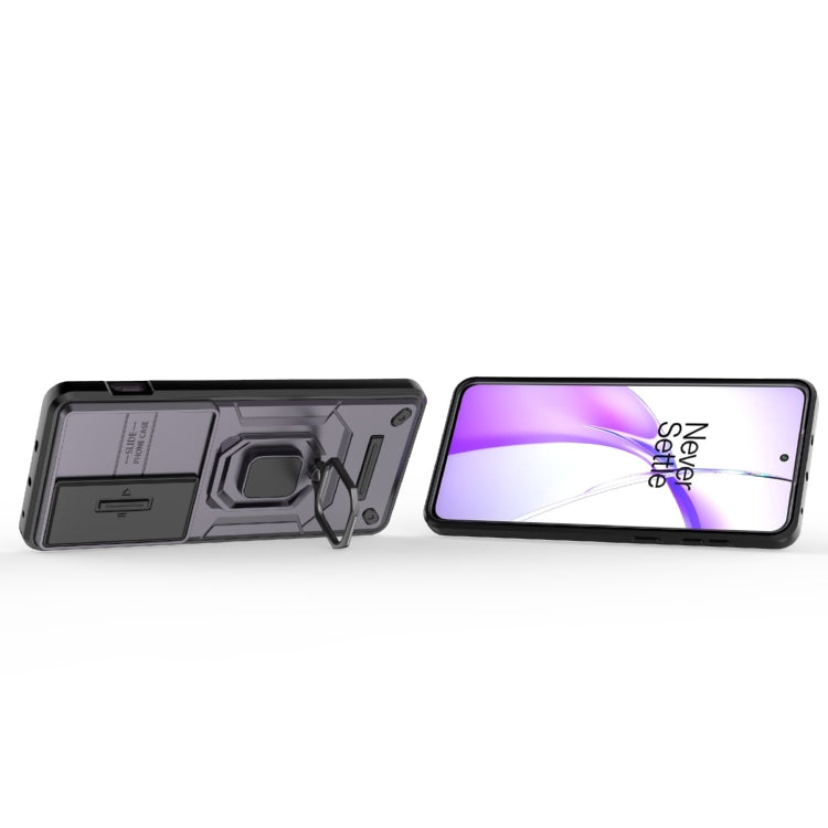 For OnePlus ACE 3V Sliding Camshield TPU + PC Shockproof Phone Case with Holder(Purple) - OnePlus Cases by PMC TechLife | Online Shopping South Africa | PMC TechLife | Buy Now Pay Later Mobicred
