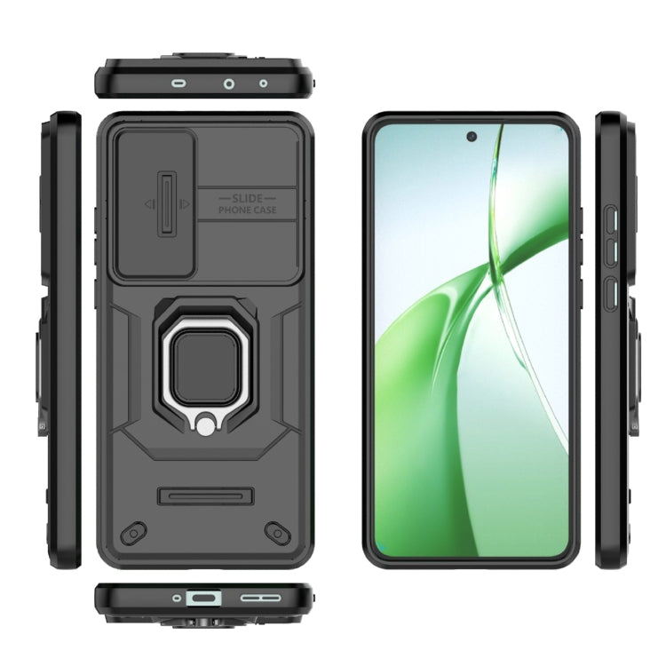 For OnePlus Nord CE4 5G Global Sliding Camshield TPU + PC Shockproof Phone Case with Holder(Black) - OnePlus Cases by PMC TechLife | Online Shopping South Africa | PMC TechLife