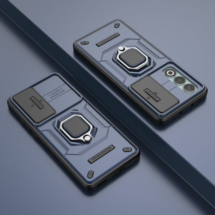 For OnePlus Nord CE4 5G Global Sliding Camshield TPU + PC Shockproof Phone Case with Holder(Blue) - OnePlus Cases by PMC TechLife | Online Shopping South Africa | PMC TechLife | Buy Now Pay Later Mobicred