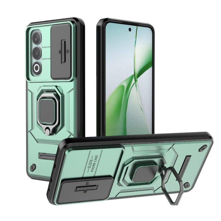 For OnePlus Nord CE4 5G Global Sliding Camshield TPU + PC Shockproof Phone Case with Holder(Green) - free shipping - PMC TechLife - Order now!