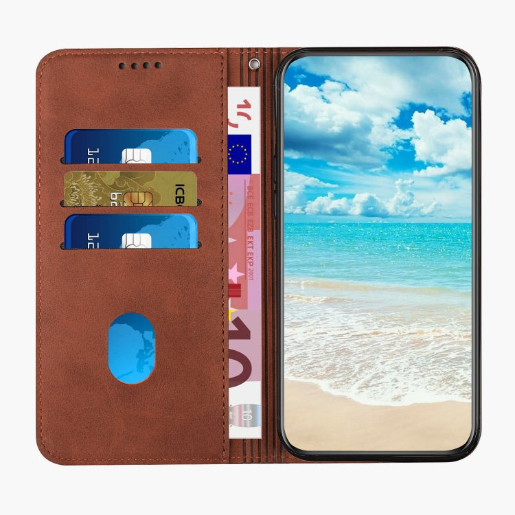 For Motorola Moto G Play 2024 Diamond Splicing Skin Feel Magnetic Leather Phone Case(Brown) - free shipping - PMC Jewellery - Order now!