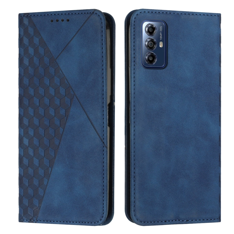 For Motorola Moto G Play 2024 Diamond Splicing Skin Feel Magnetic Leather Phone Case(Blue) - Motorola Cases by PMC Jewellery | Online Shopping South Africa | PMC Jewellery | Buy Now Pay Later Mobicred
