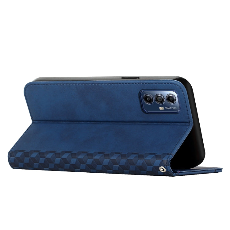 For Motorola Moto G Play 2024 Diamond Splicing Skin Feel Magnetic Leather Phone Case(Blue) - Motorola Cases by PMC Jewellery | Online Shopping South Africa | PMC Jewellery | Buy Now Pay Later Mobicred