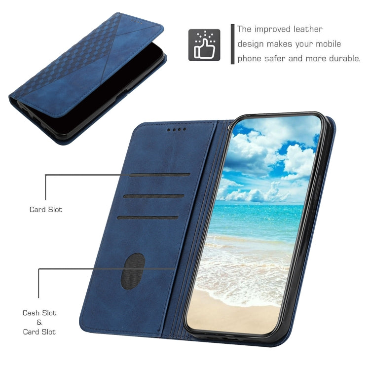 For Motorola Moto G Play 2024 Diamond Splicing Skin Feel Magnetic Leather Phone Case(Blue) - Motorola Cases by PMC Jewellery | Online Shopping South Africa | PMC Jewellery | Buy Now Pay Later Mobicred