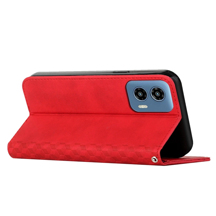 For Motorola Moto G Play 5G 2024 / G 5G 2024 Diamond Splicing Skin Feel Magnetic Leather Phone Case(Red) - Motorola Cases by PMC Jewellery | Online Shopping South Africa | PMC Jewellery | Buy Now Pay Later Mobicred