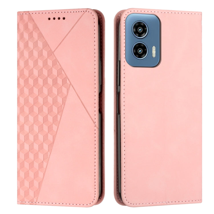 For Motorola Moto G Play 5G 2024 / G 5G 2024 Diamond Splicing Skin Feel Magnetic Leather Phone Case(Rose Gold) - Motorola Cases by PMC Jewellery | Online Shopping South Africa | PMC Jewellery | Buy Now Pay Later Mobicred
