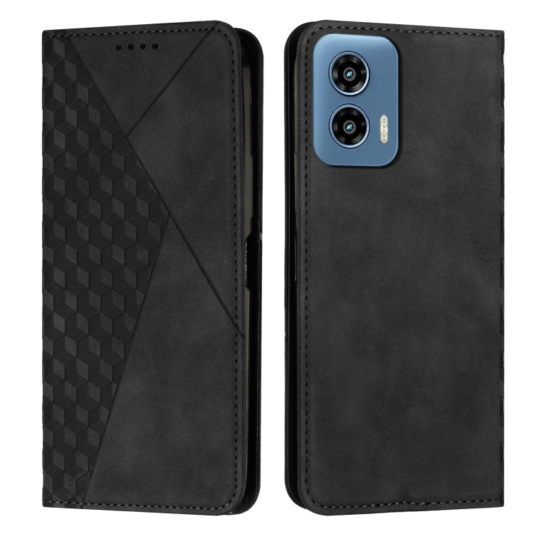 For Motorola Moto G Play 5G 2024 / G 5G 2024 Diamond Splicing Skin Feel Magnetic Leather Phone Case(Black) - Motorola Cases by PMC Jewellery | Online Shopping South Africa | PMC Jewellery | Buy Now Pay Later Mobicred