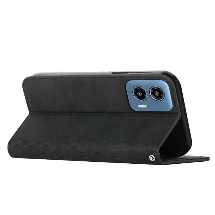 For Motorola Moto G Play 5G 2024 / G 5G 2024 Diamond Splicing Skin Feel Magnetic Leather Phone Case(Black) - Motorola Cases by PMC Jewellery | Online Shopping South Africa | PMC Jewellery | Buy Now Pay Later Mobicred