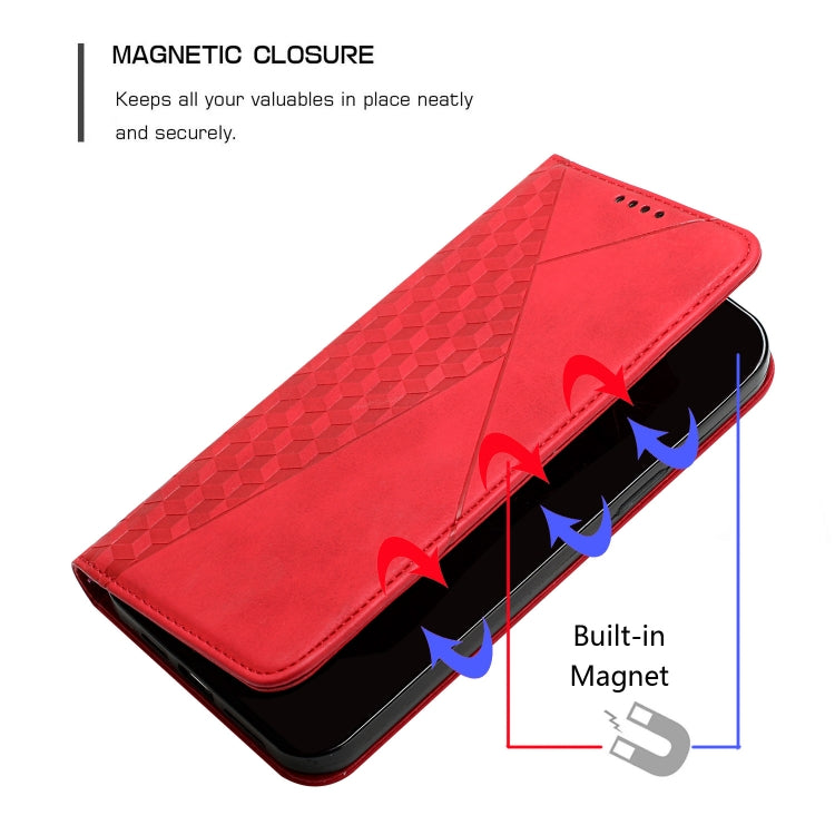 For Motorola Edge 2024 Diamond Splicing Skin Feel Magnetic Leather Phone Case(Red) - Motorola Cases by PMC Jewellery | Online Shopping South Africa | PMC Jewellery | Buy Now Pay Later Mobicred