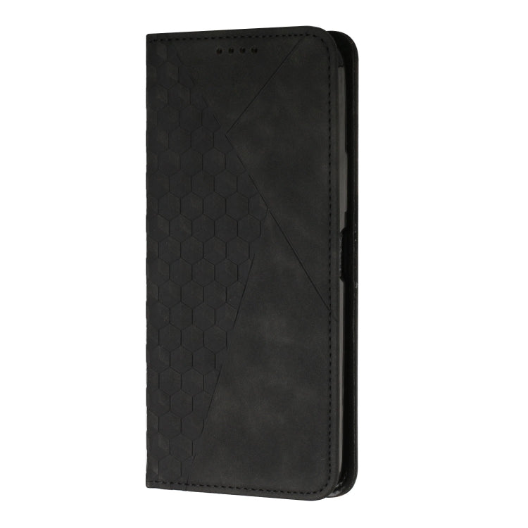 For Motorola Edge 2024 Diamond Splicing Skin Feel Magnetic Leather Phone Case(Black) - Motorola Cases by PMC Jewellery | Online Shopping South Africa | PMC Jewellery | Buy Now Pay Later Mobicred